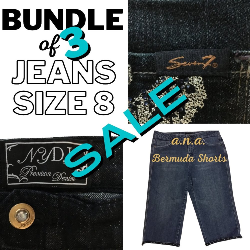 ➡️ NYDJ | seven7 | a.n.a. Jeans BUNDLE of 3 Size 8